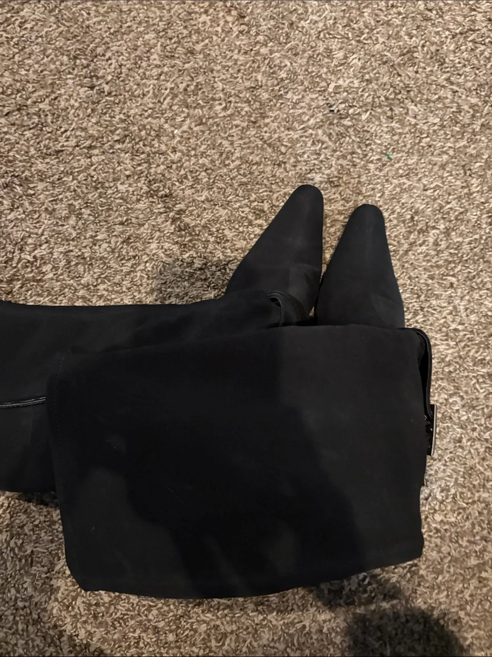 Classic Black Over-the-Knee Suede Boots